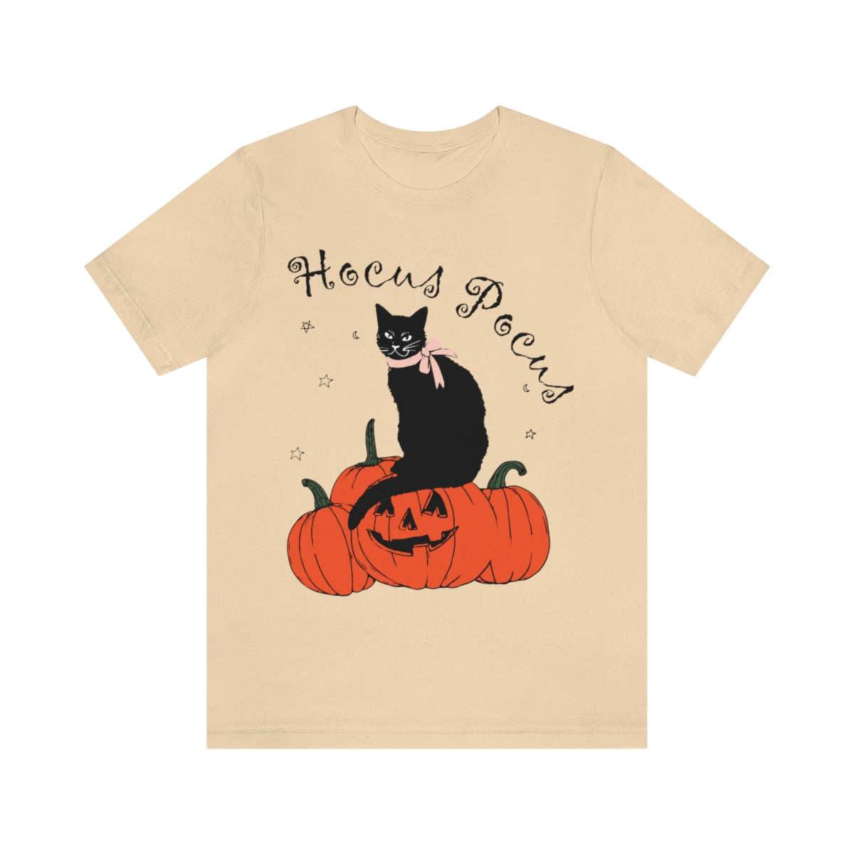 Hocus Pocus Halloween Black Cat Watching Unisex Jersey Short Sleeve T-Shirt Ichaku [Perfect Gifts Selection]