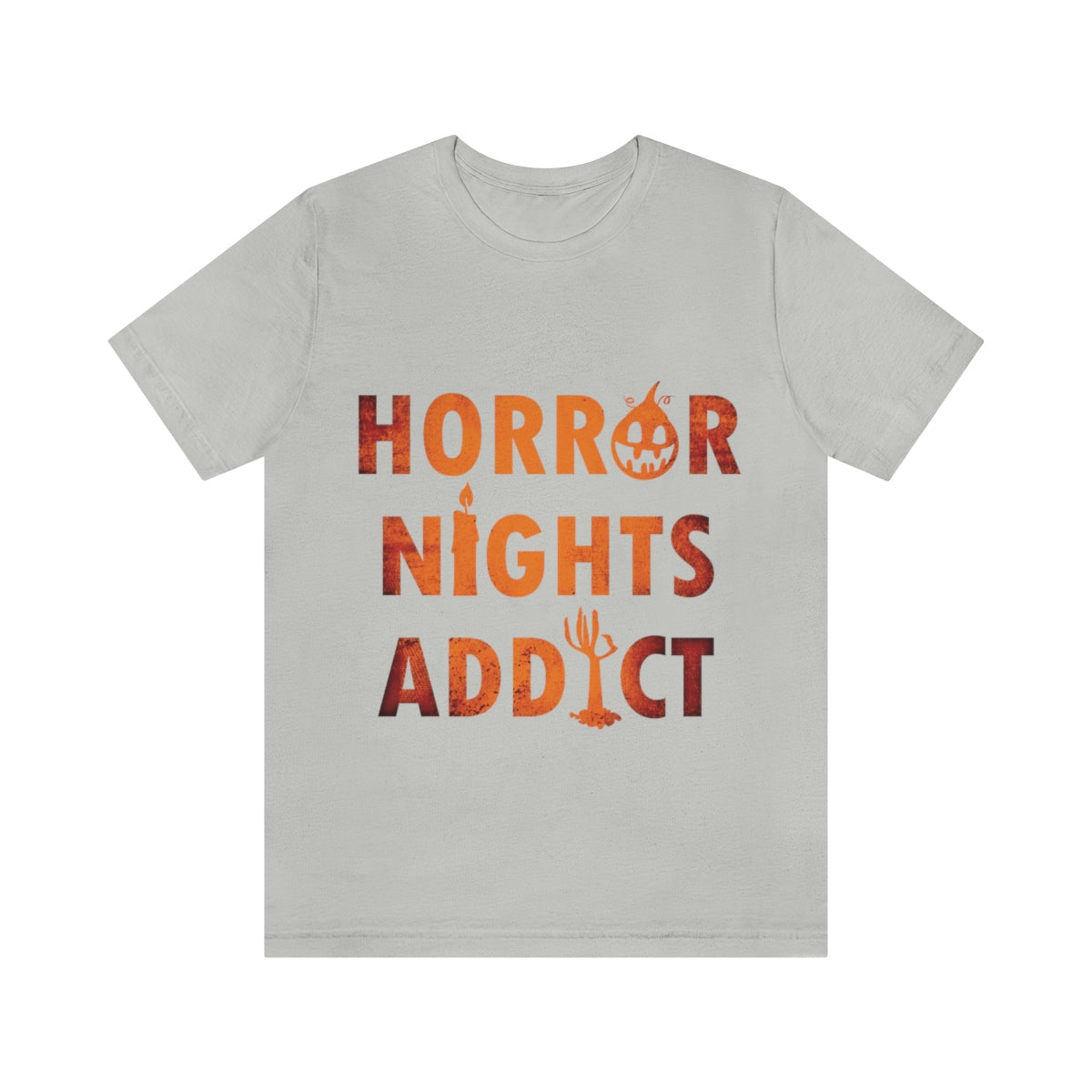 Horror Addiction Halloween Scary Pumpkin Unisex Jersey Short Sleeve T-Shirt Ichaku [Perfect Gifts Selection]