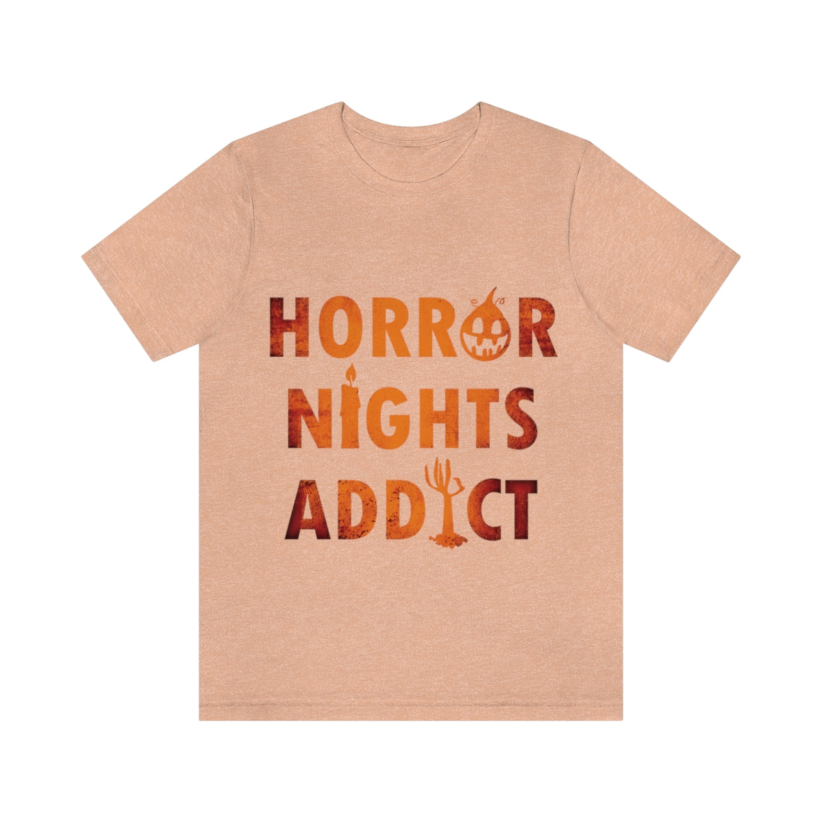 Horror Addiction Halloween Scary Pumpkin Unisex Jersey Short Sleeve T-Shirt Ichaku [Perfect Gifts Selection]