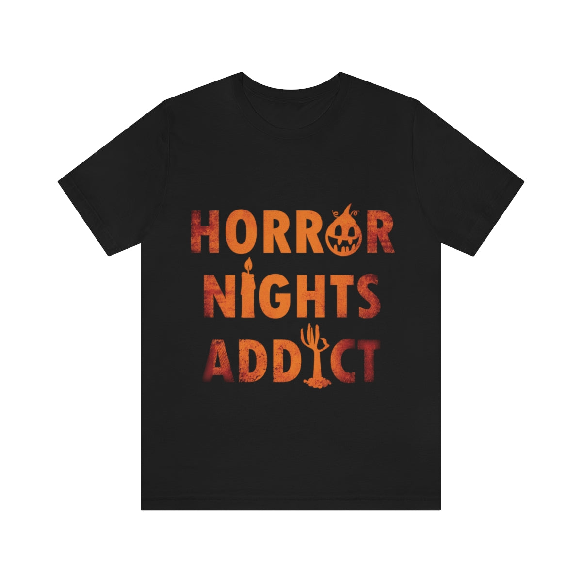 Horror Addiction Halloween Scary Pumpkin Unisex Jersey Short Sleeve T-Shirt Ichaku [Perfect Gifts Selection]