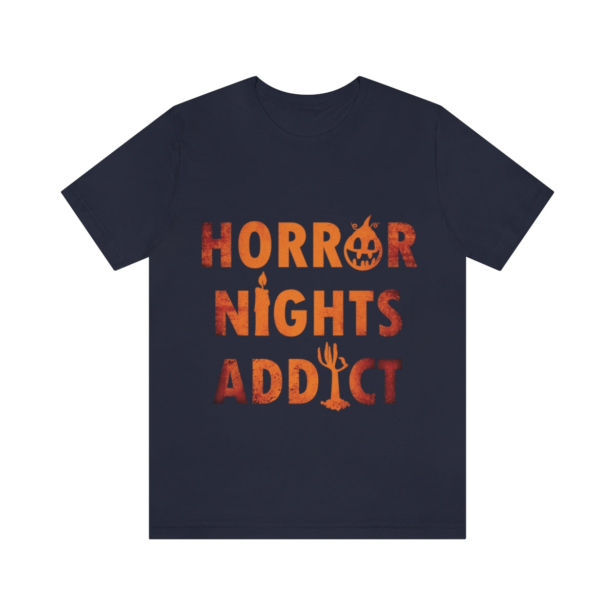 Horror Addiction Halloween Scary Pumpkin Unisex Jersey Short Sleeve T-Shirt Ichaku [Perfect Gifts Selection]