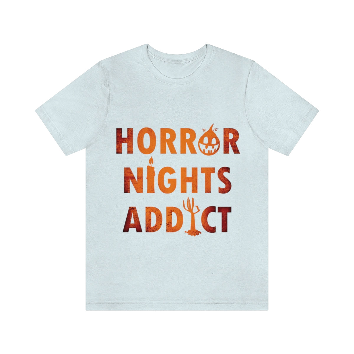 Horror Addiction Halloween Scary Pumpkin Unisex Jersey Short Sleeve T-Shirt Ichaku [Perfect Gifts Selection]