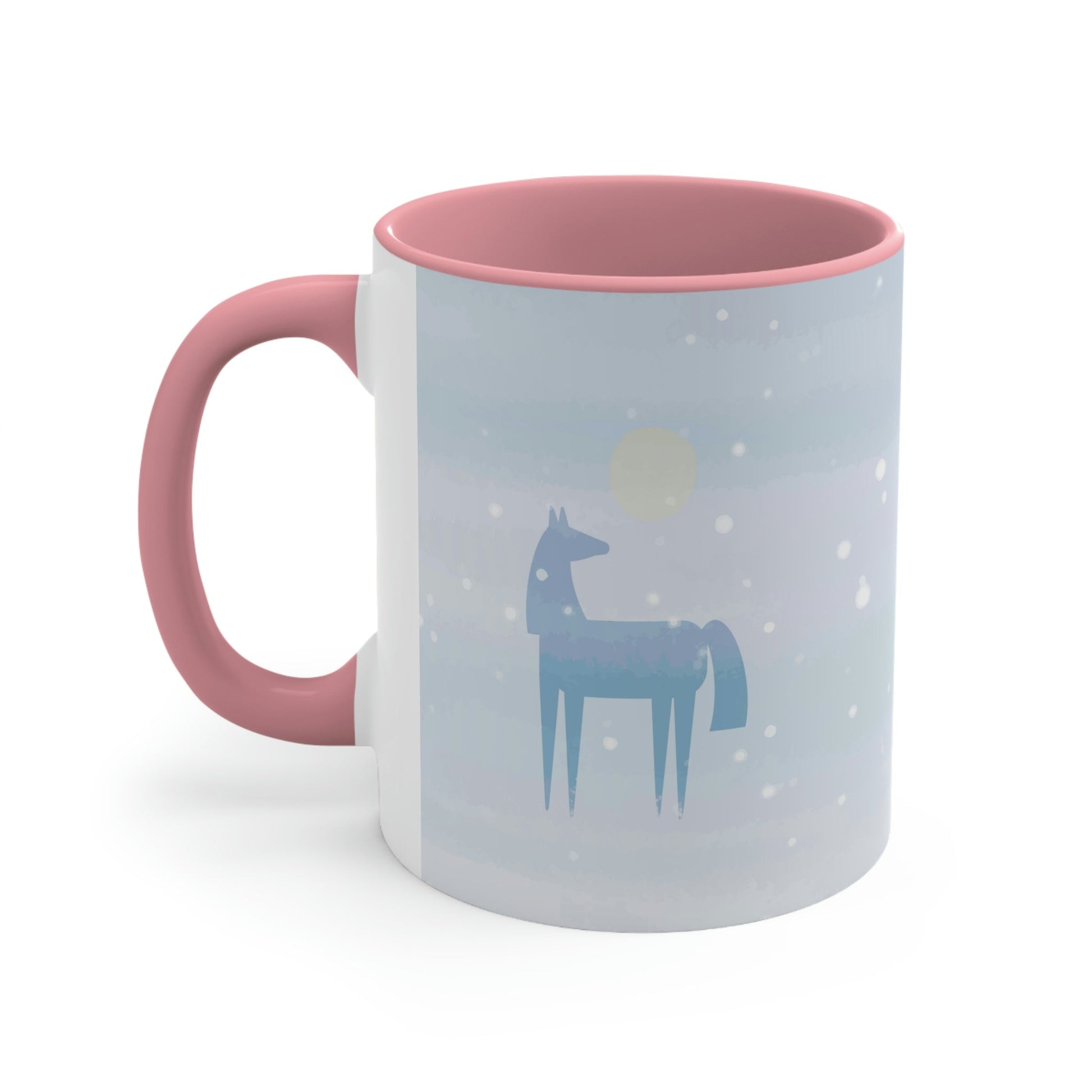 Horse Under the Snow Winter Landscape Art Classic Accent Coffee Mug 11oz Ichaku [Perfect Gifts Selection]