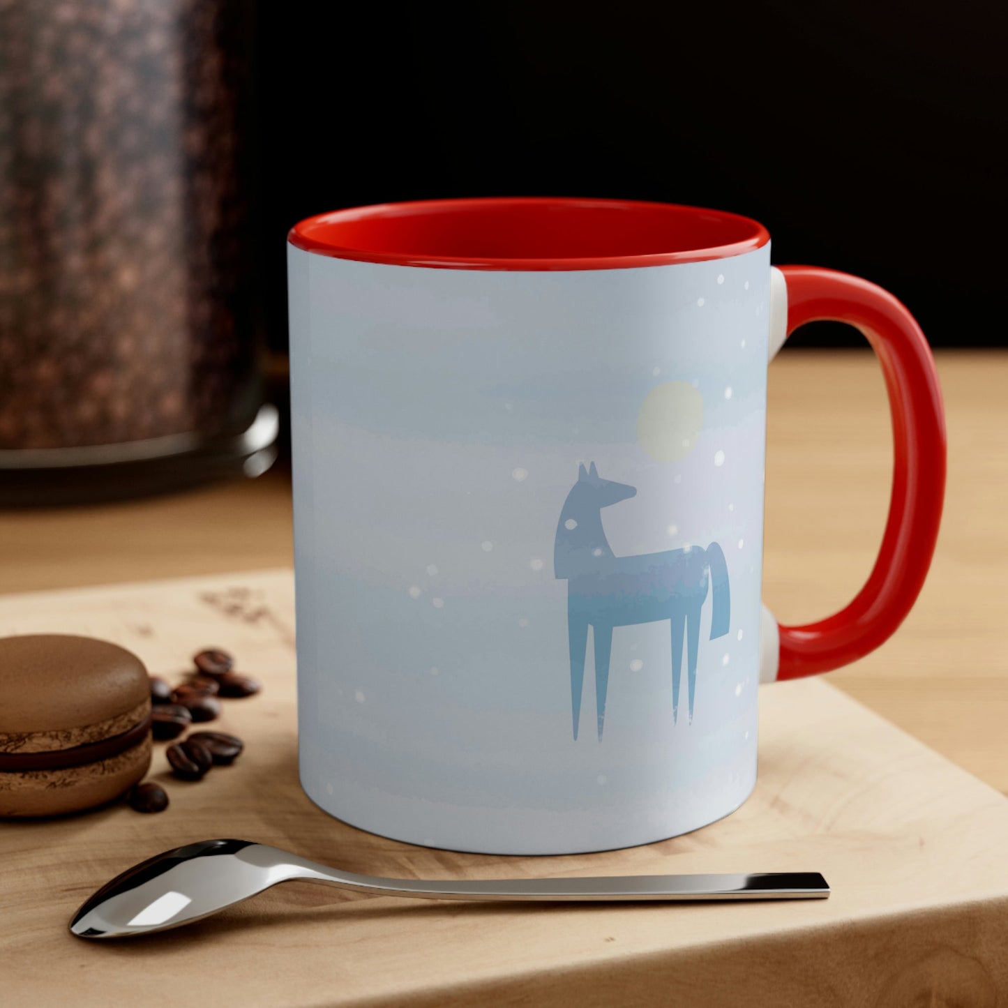 Horse Under the Snow Winter Landscape Art Classic Accent Coffee Mug 11oz Ichaku [Perfect Gifts Selection]
