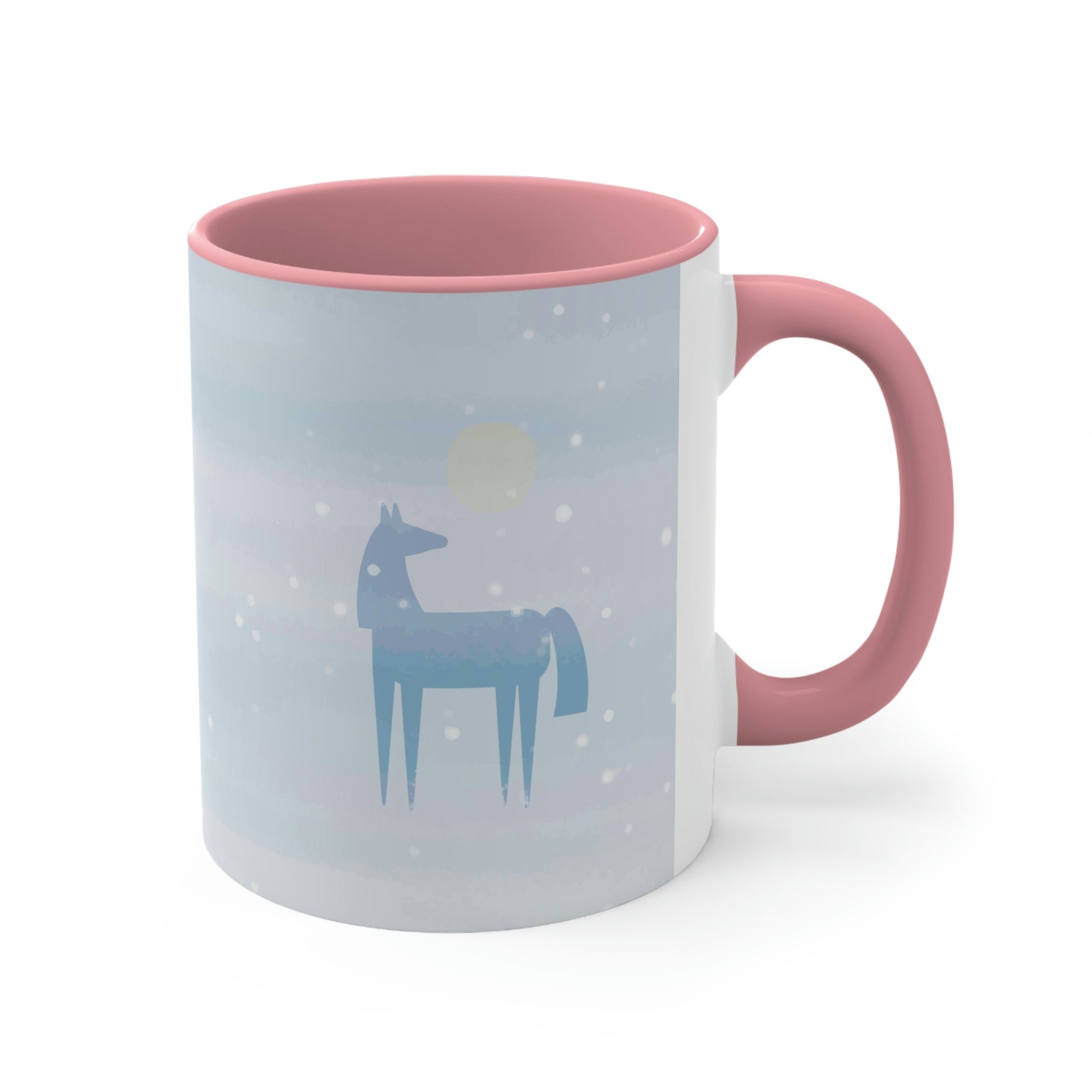 Horse Under the Snow Winter Landscape Art Classic Accent Coffee Mug 11oz Ichaku [Perfect Gifts Selection]