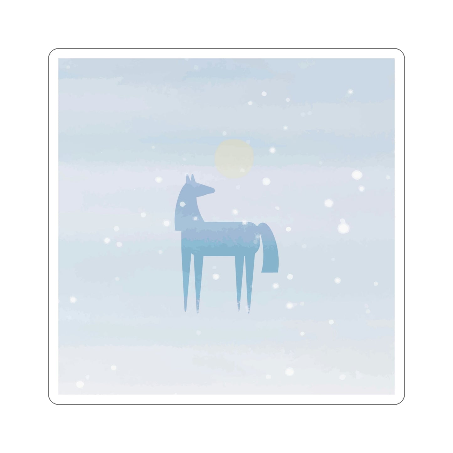 Horse Under the Snow Winter Landscape Art Die-Cut Sticker Ichaku [Perfect Gifts Selection]