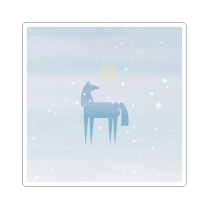 Horse Under the Snow Winter Landscape Art Die-Cut Sticker Ichaku [Perfect Gifts Selection]