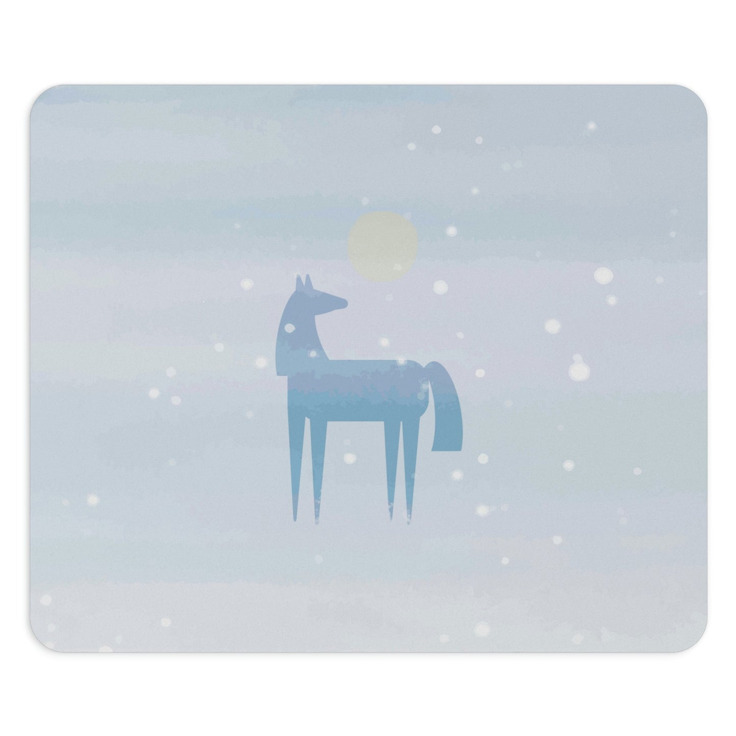 Horse Under the Snow Winter Landscape Art Ergonomic Non-slip Creative Design Mouse Pad Ichaku [Perfect Gifts Selection]