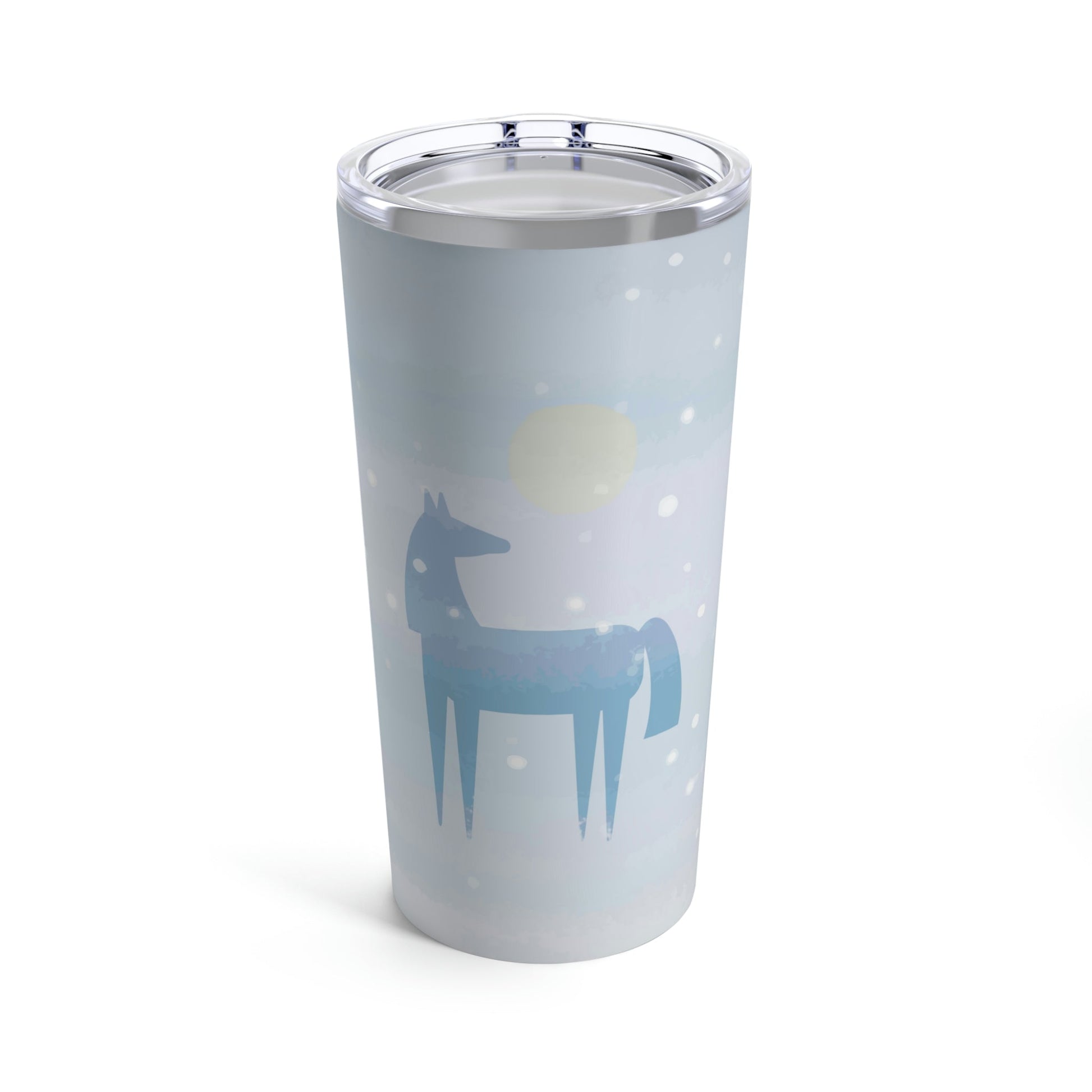 Horse Under the Snow Winter Landscape Art Stainless Steel Hot or Cold Vacuum Tumbler 20oz Ichaku [Perfect Gifts Selection]