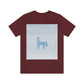 Horse Under the Snow Winter Landscape Unisex Jersey Short Sleeve T-Shirt Ichaku [Perfect Gifts Selection]