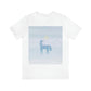 Horse Under the Snow Winter Landscape Unisex Jersey Short Sleeve T-Shirt Ichaku [Perfect Gifts Selection]