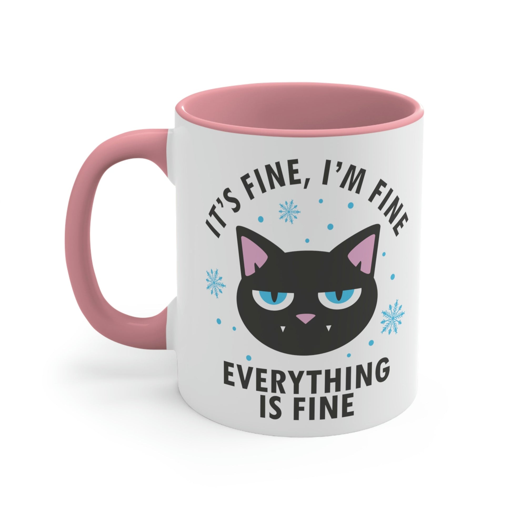 I Am Fine Everything is Fine Funny Cat Meme Quotes Classic Accent Coffee Mug 11oz Ichaku [Perfect Gifts Selection]