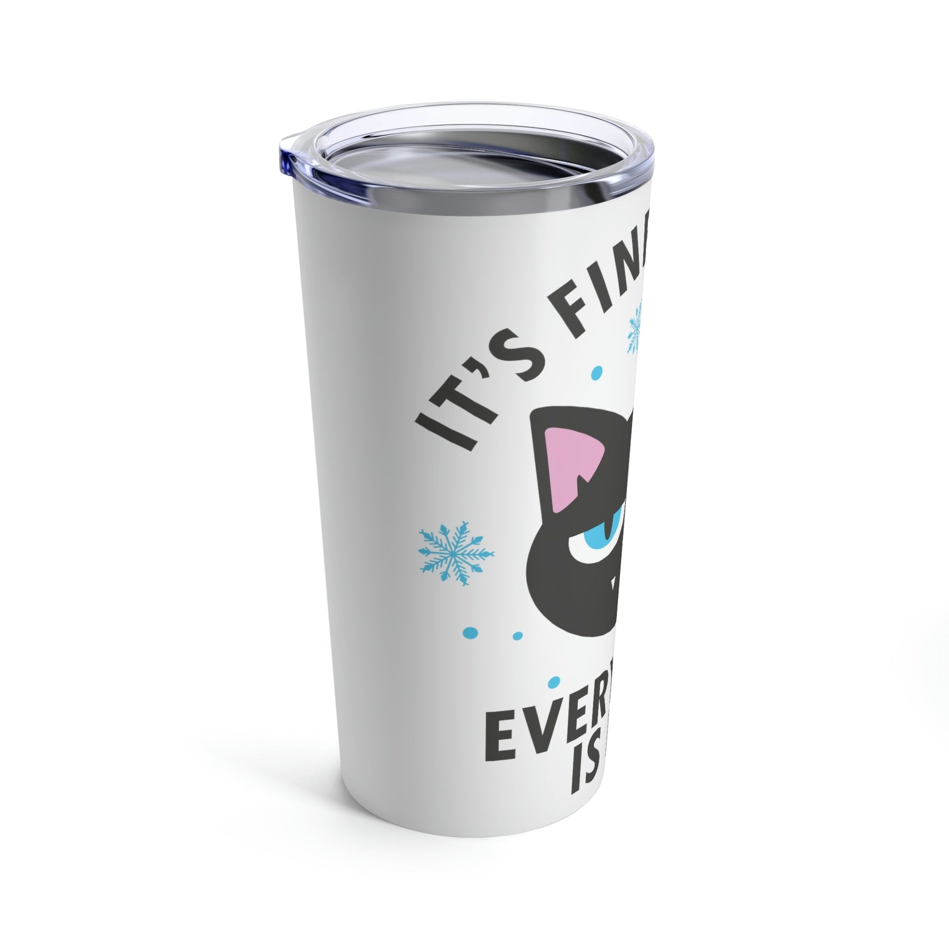 I Am Fine Everything is Fine Funny Cat Meme Quotes Stainless Steel Hot or Cold Vacuum Tumbler 20oz Ichaku [Perfect Gifts Selection]