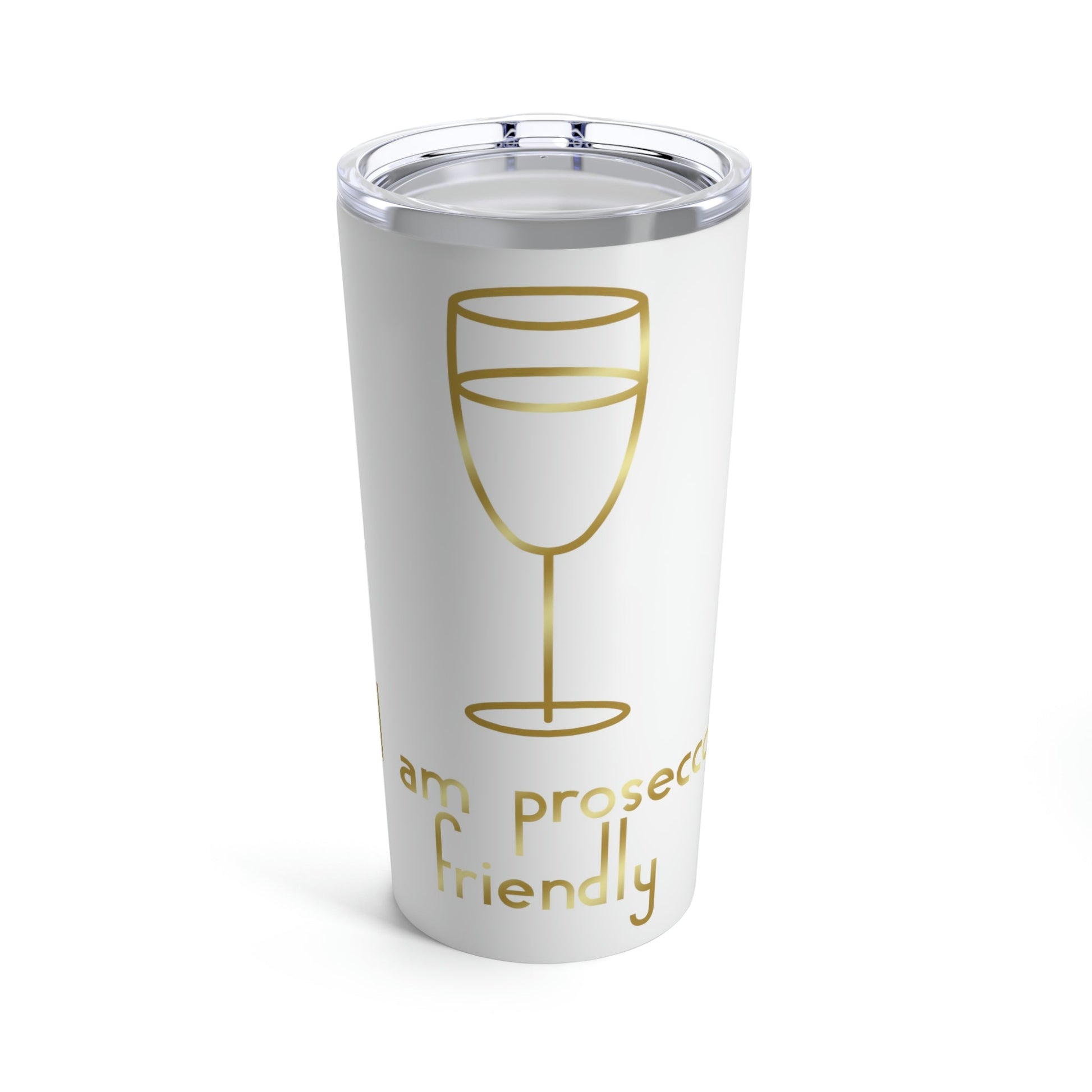 I Am Prosecco Friendly Minimal Art Aesthetic Stainless Steel Hot or Cold Vacuum Tumbler 20oz Ichaku [Perfect Gifts Selection]