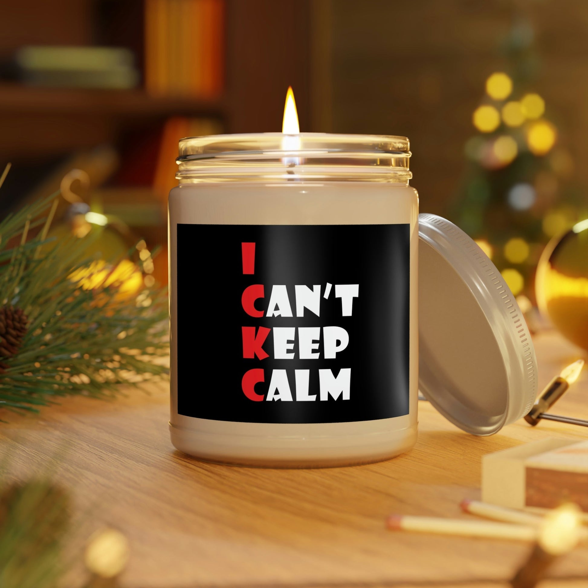 I Can`t Keep Calm Funny Anti Stress Scented Candle, Up to 60h, Soy Wax, 9oz Ichaku [Perfect Gifts Selection]