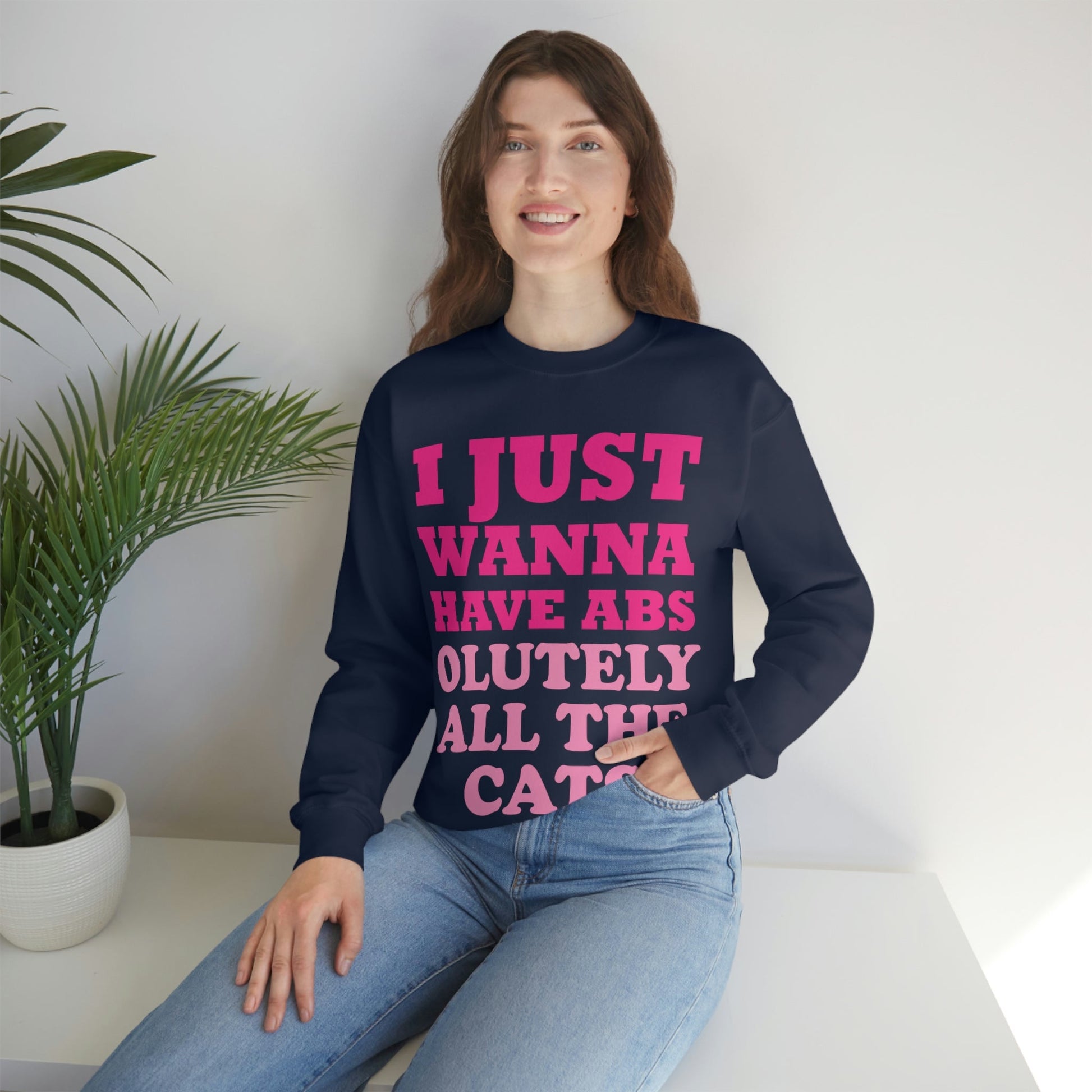 I Just Wanna Have Absolutely All The Cats Funny Cat Memes Unisex Heavy Blend™ Crewneck Sweatshirt Ichaku [Perfect Gifts Selection]