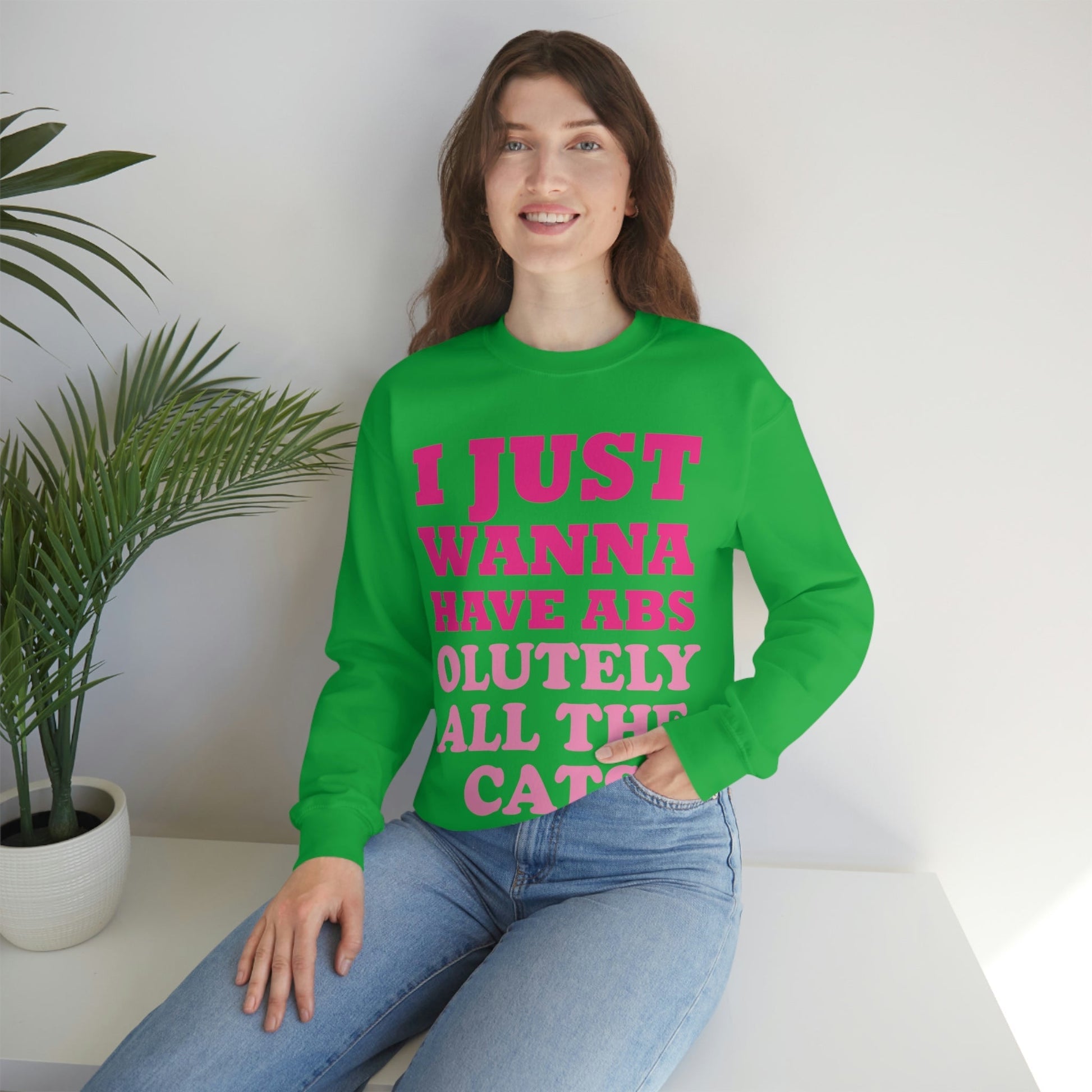 I Just Wanna Have Absolutely All The Cats Funny Cat Memes Unisex Heavy Blend™ Crewneck Sweatshirt Ichaku [Perfect Gifts Selection]