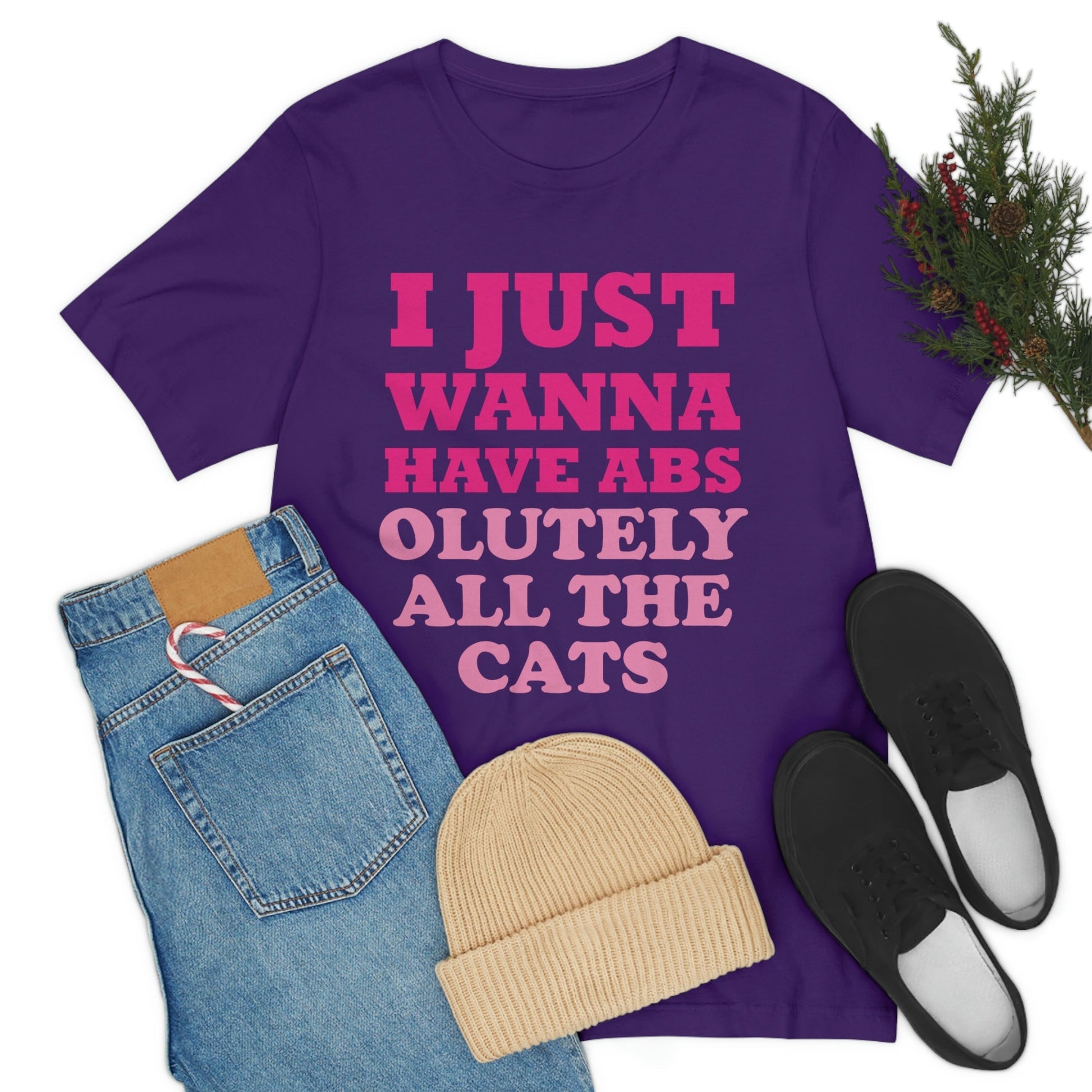 I Just Wanna Have Absolutely All The Cats Funny Cat Memes Unisex Jersey Short Sleeve T-Shirt Ichaku [Perfect Gifts Selection]