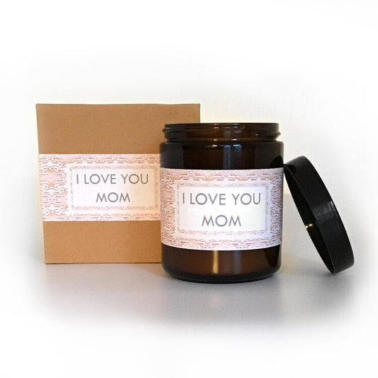 I Love You Mom Eucalyptus Scented Soy Wax Candle Ichaku [Perfect Gifts Selection]