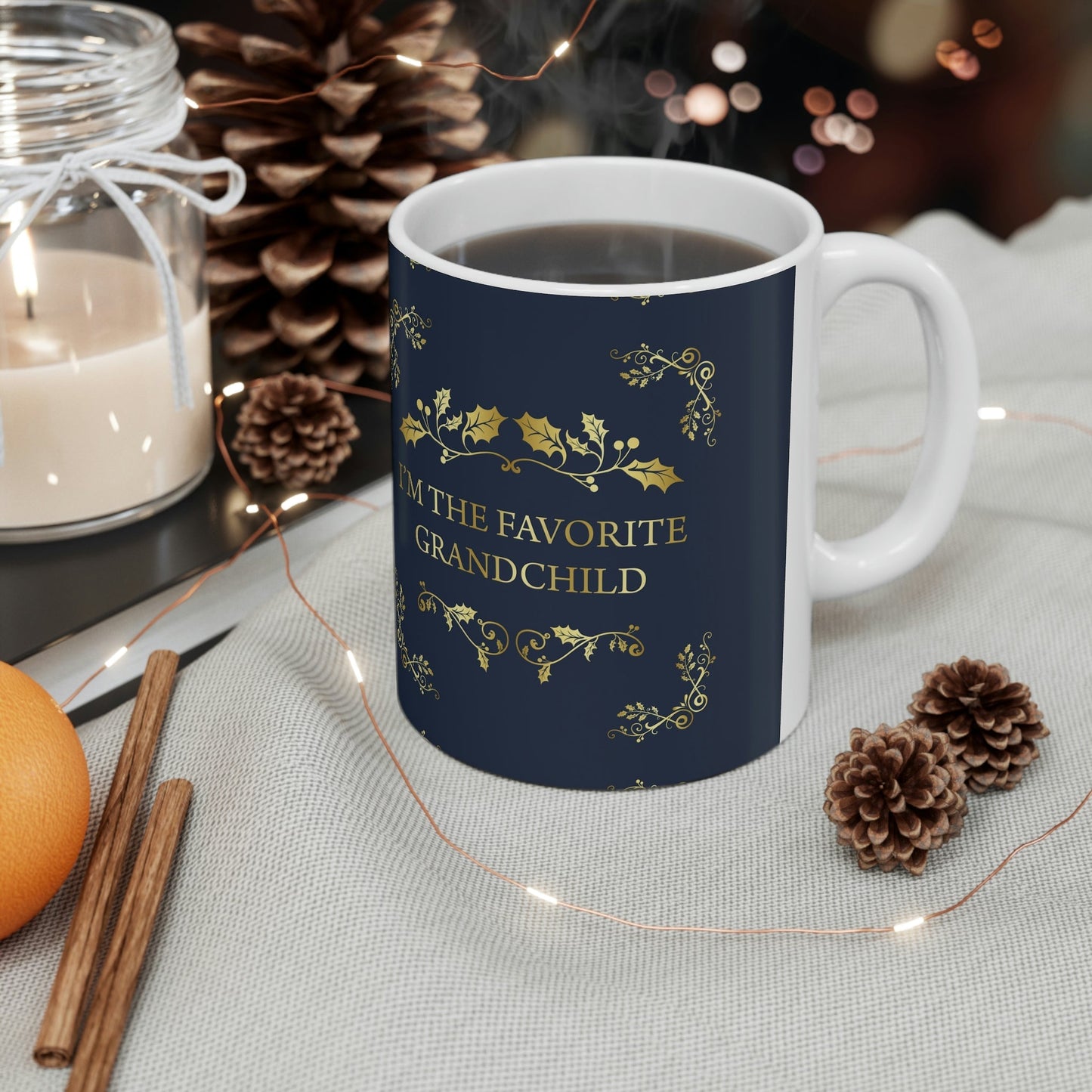 I`M The Favorite Grandchild Happy Birthday Ceramic Mug 11oz Ichaku [Perfect Gifts Selection]