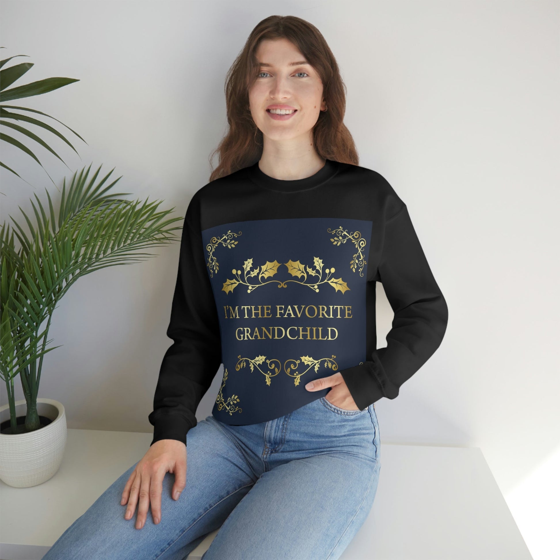 I`M The Favorite Grandchild Happy Birthday Unisex Heavy Blend™ Crewneck Sweatshirt Ichaku [Perfect Gifts Selection]