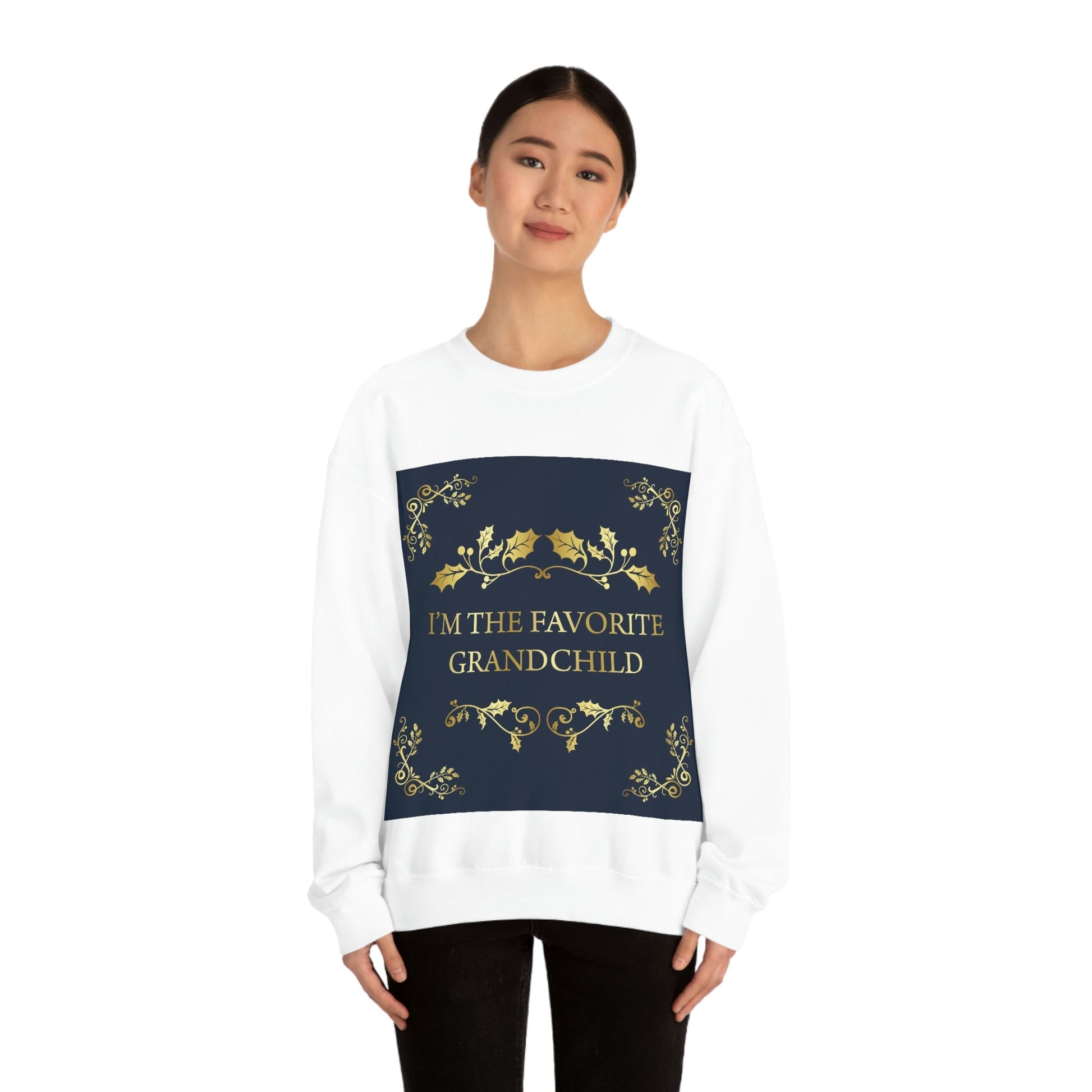 I`M The Favorite Grandchild Happy Birthday Unisex Heavy Blend™ Crewneck Sweatshirt Ichaku [Perfect Gifts Selection]