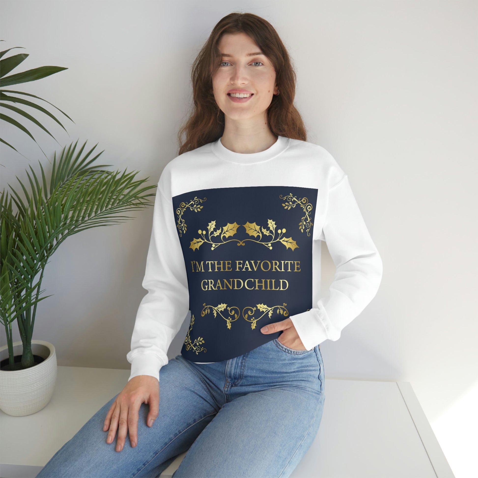 I`M The Favorite Grandchild Happy Birthday Unisex Heavy Blend™ Crewneck Sweatshirt Ichaku [Perfect Gifts Selection]