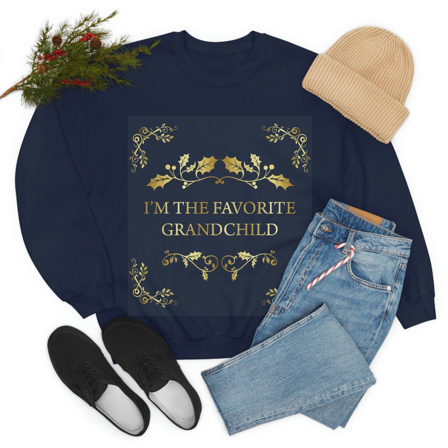 I`M The Favorite Grandchild Happy Birthday Unisex Heavy Blend™ Crewneck Sweatshirt Ichaku [Perfect Gifts Selection]