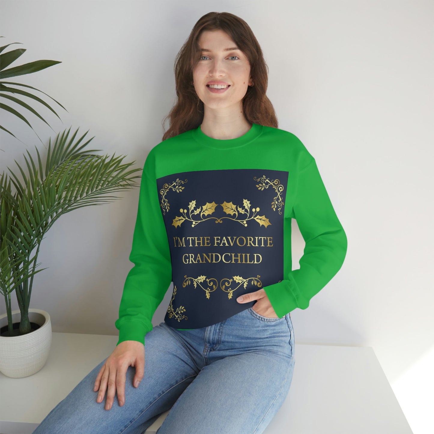 I`M The Favorite Grandchild Happy Birthday Unisex Heavy Blend™ Crewneck Sweatshirt Ichaku [Perfect Gifts Selection]