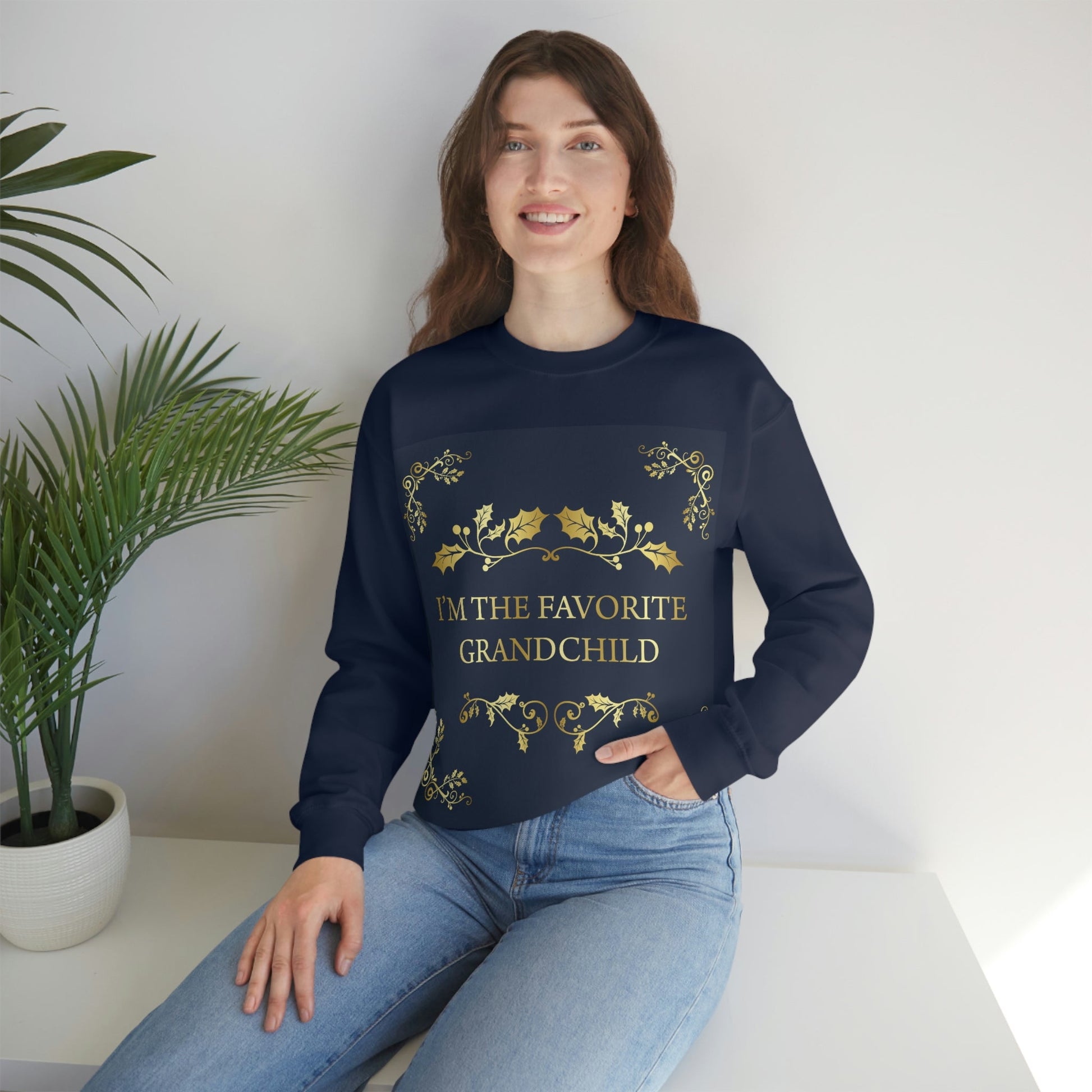 I`M The Favorite Grandchild Happy Birthday Unisex Heavy Blend™ Crewneck Sweatshirt Ichaku [Perfect Gifts Selection]