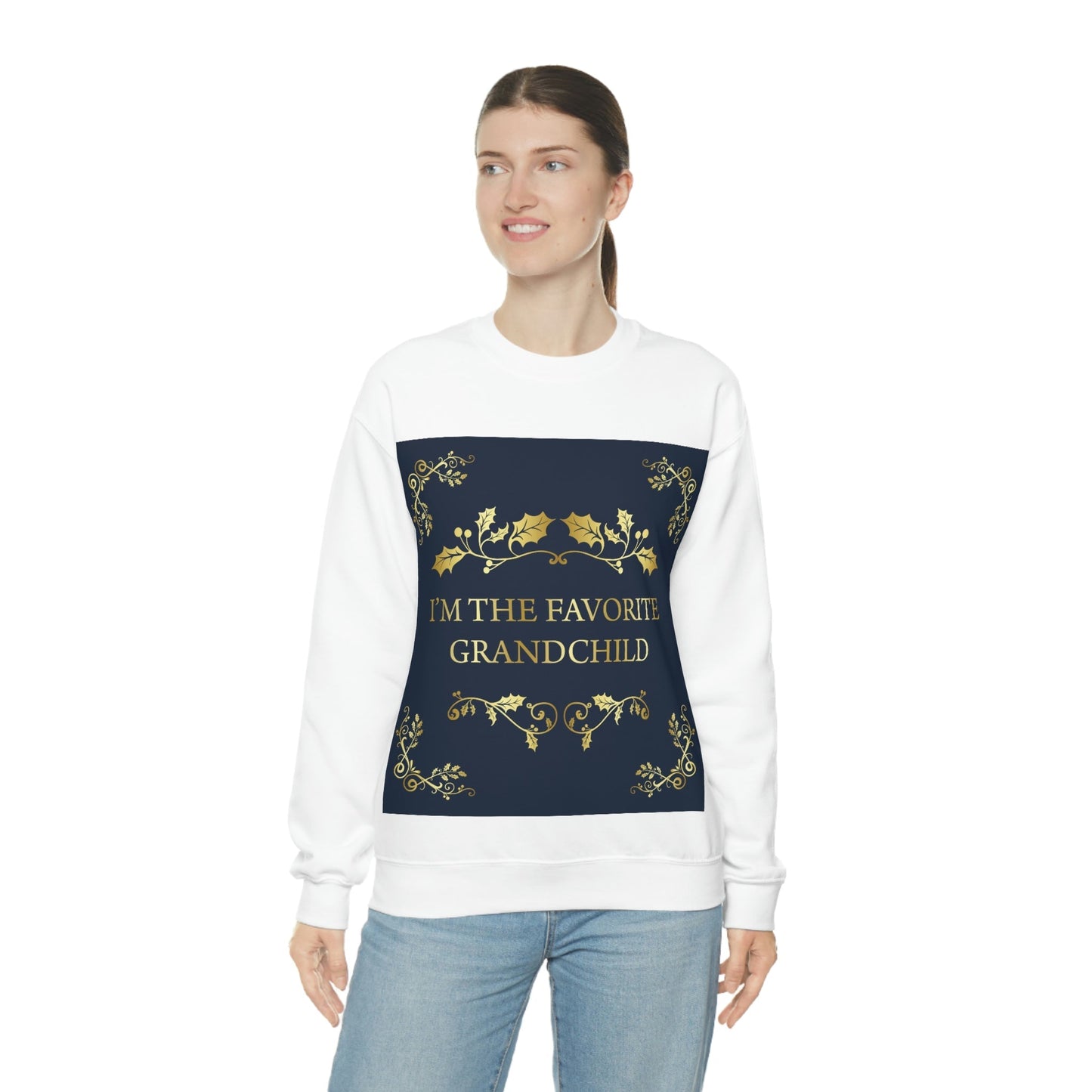 I`M The Favorite Grandchild Happy Birthday Unisex Heavy Blend™ Crewneck Sweatshirt Ichaku [Perfect Gifts Selection]