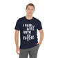 I Pair Well With Coffee Caffeine Lovers Quotes  White Text Unisex Jersey Short Sleeve T-Shirt Ichaku [Perfect Gifts Selection]