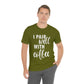 I Pair Well With Coffee Caffeine Lovers Quotes  White Text Unisex Jersey Short Sleeve T-Shirt Ichaku [Perfect Gifts Selection]