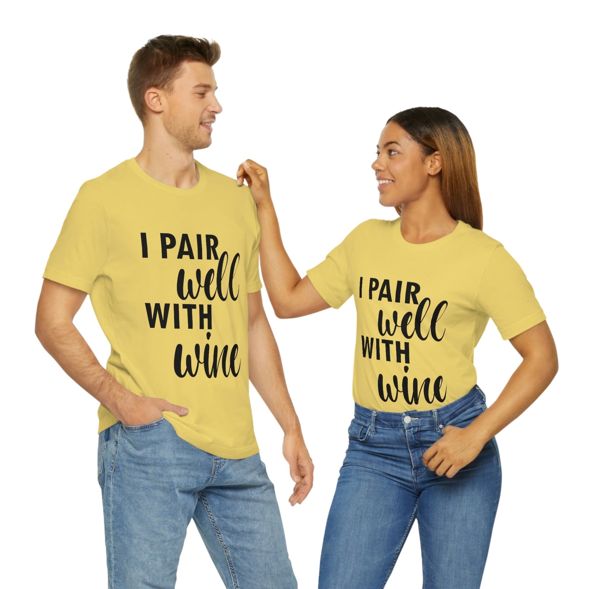 I Pair Well With Wine Bar Lovers Slogans Unisex Jersey Short Sleeve T-Shirt Ichaku [Perfect Gifts Selection]