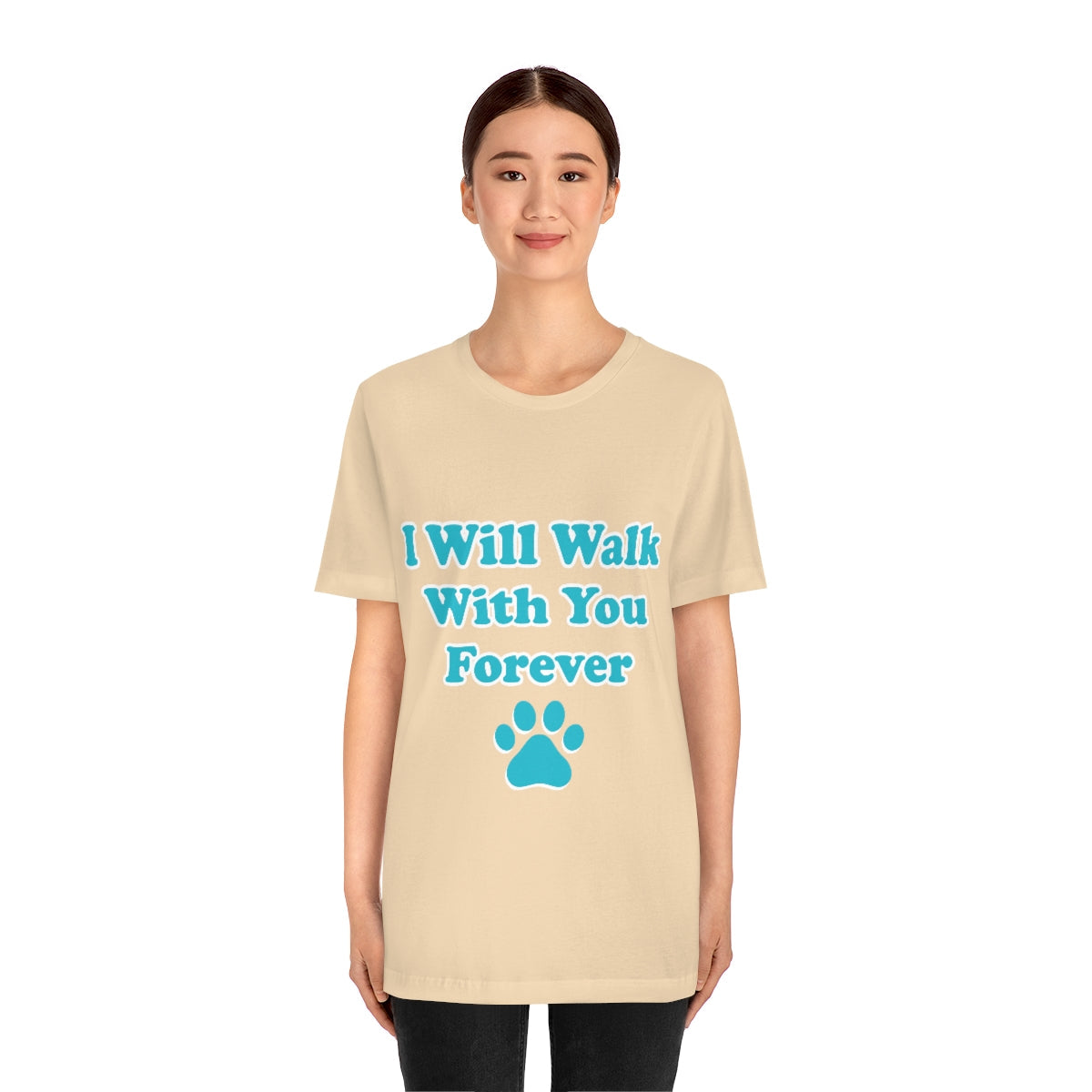 I Will Walk With You Forever Cat Lover Unisex Jersey Short Sleeve T-Shirt Ichaku [Perfect Gifts Selection]