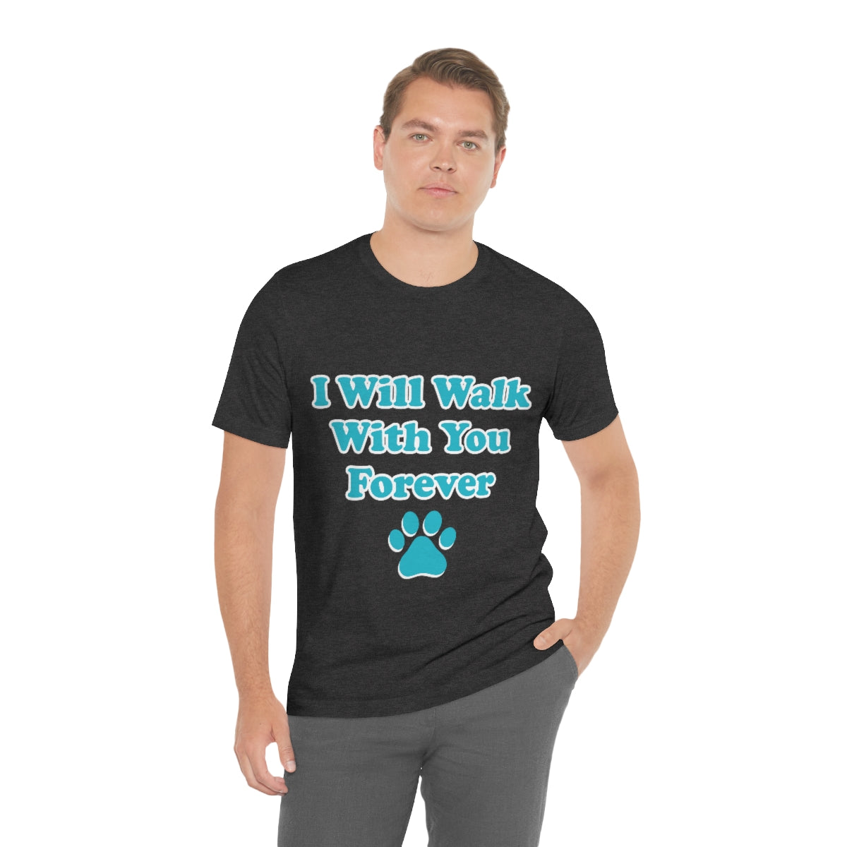 I Will Walk With You Forever Cat Lover Unisex Jersey Short Sleeve T-Shirt Ichaku [Perfect Gifts Selection]