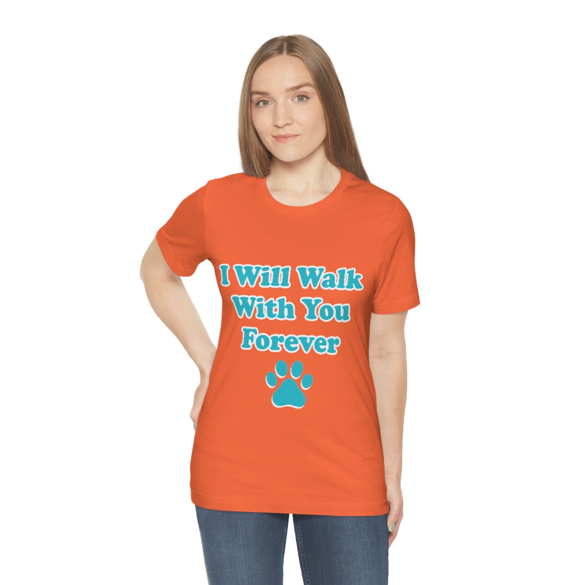 I Will Walk With You Forever Cat Lover Unisex Jersey Short Sleeve T-Shirt Ichaku [Perfect Gifts Selection]