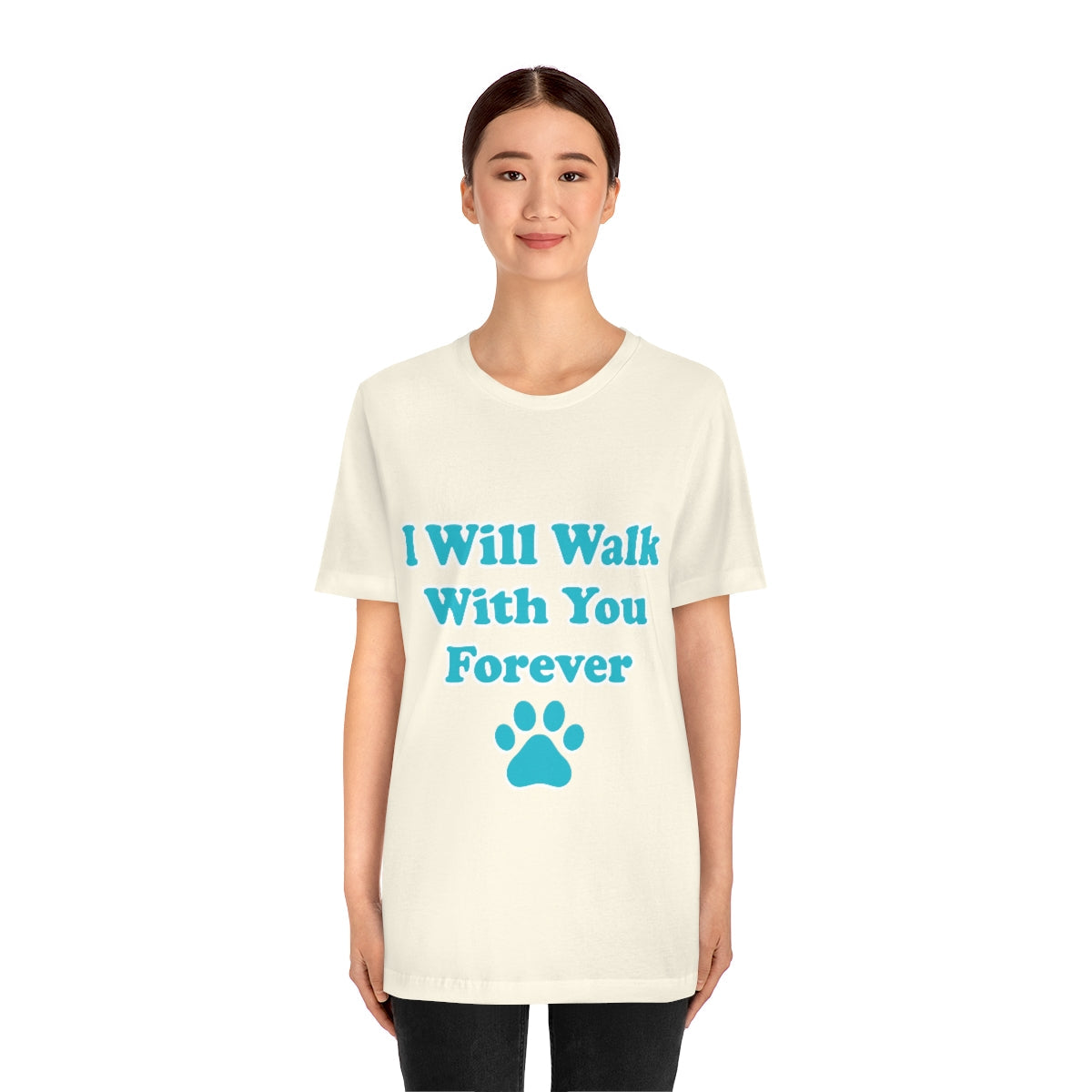 I Will Walk With You Forever Cat Lover Unisex Jersey Short Sleeve T-Shirt Ichaku [Perfect Gifts Selection]