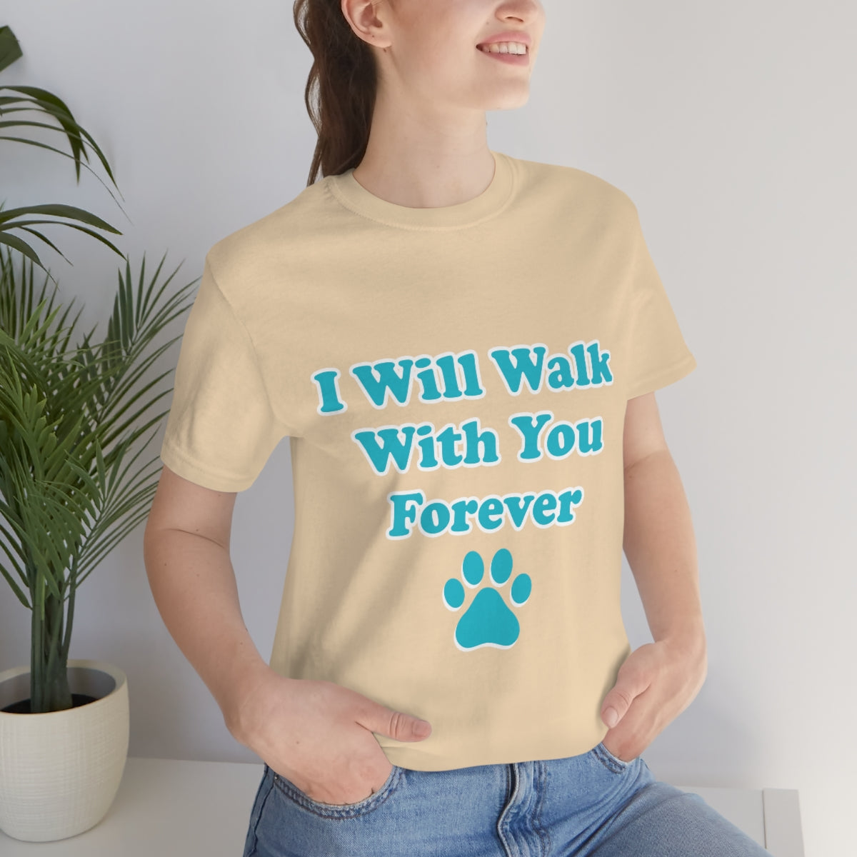 I Will Walk With You Forever Cat Lover Unisex Jersey Short Sleeve T-Shirt Ichaku [Perfect Gifts Selection]