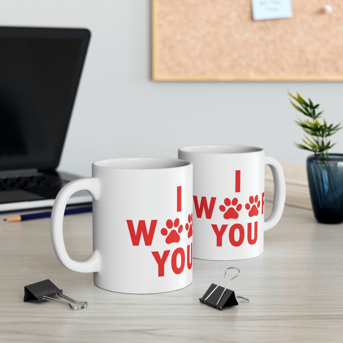I Woof You Funny Dogs Valentine Quotes Ceramic Mug 11oz Ichaku [Perfect Gifts Selection]