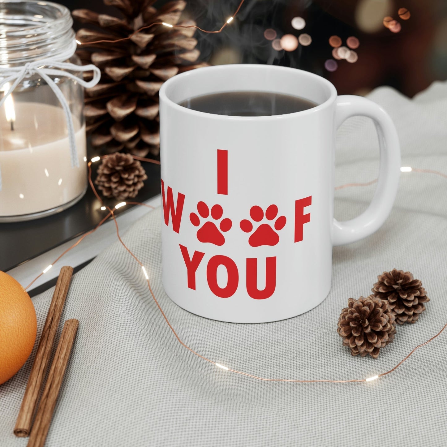 I Woof You Funny Dogs Valentine Quotes Ceramic Mug 11oz Ichaku [Perfect Gifts Selection]