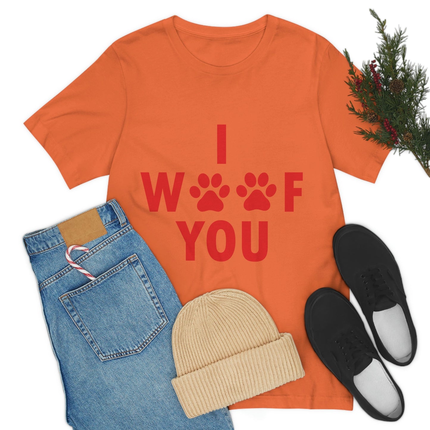 I Woof You Funny Dogs Valentine Quotes Unisex Jersey Short Sleeve T-Shirt Ichaku [Perfect Gifts Selection]