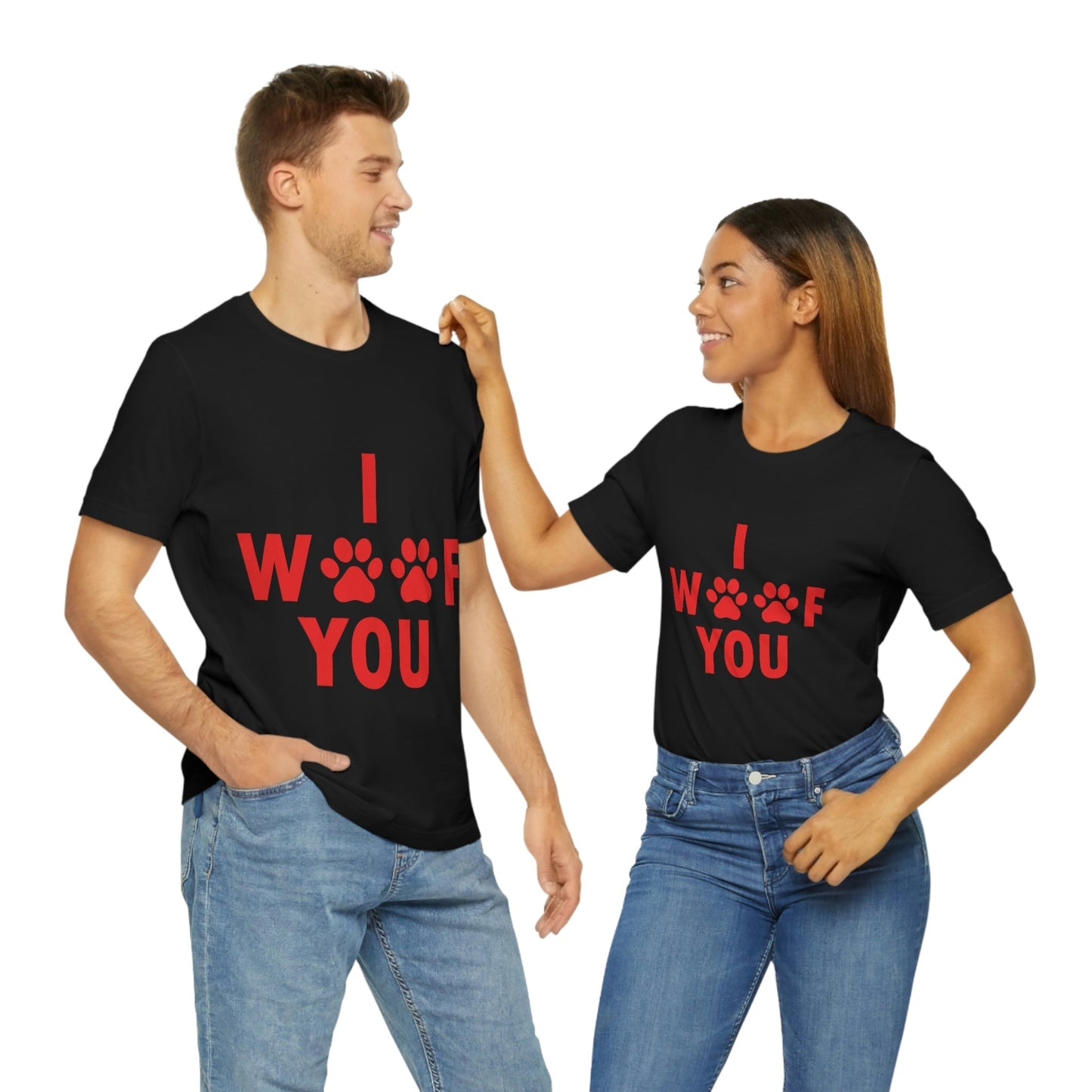 I Woof You Funny Dogs Valentine Quotes Unisex Jersey Short Sleeve T-Shirt Ichaku [Perfect Gifts Selection]