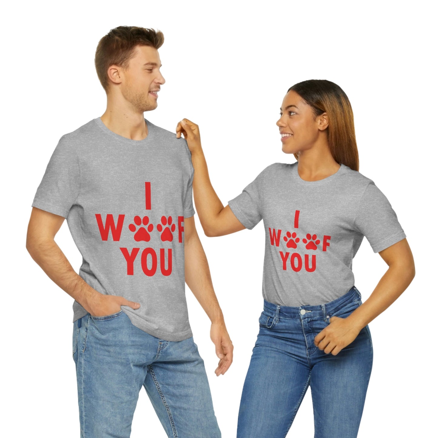 I Woof You Funny Dogs Valentine Quotes Unisex Jersey Short Sleeve T-Shirt Ichaku [Perfect Gifts Selection]