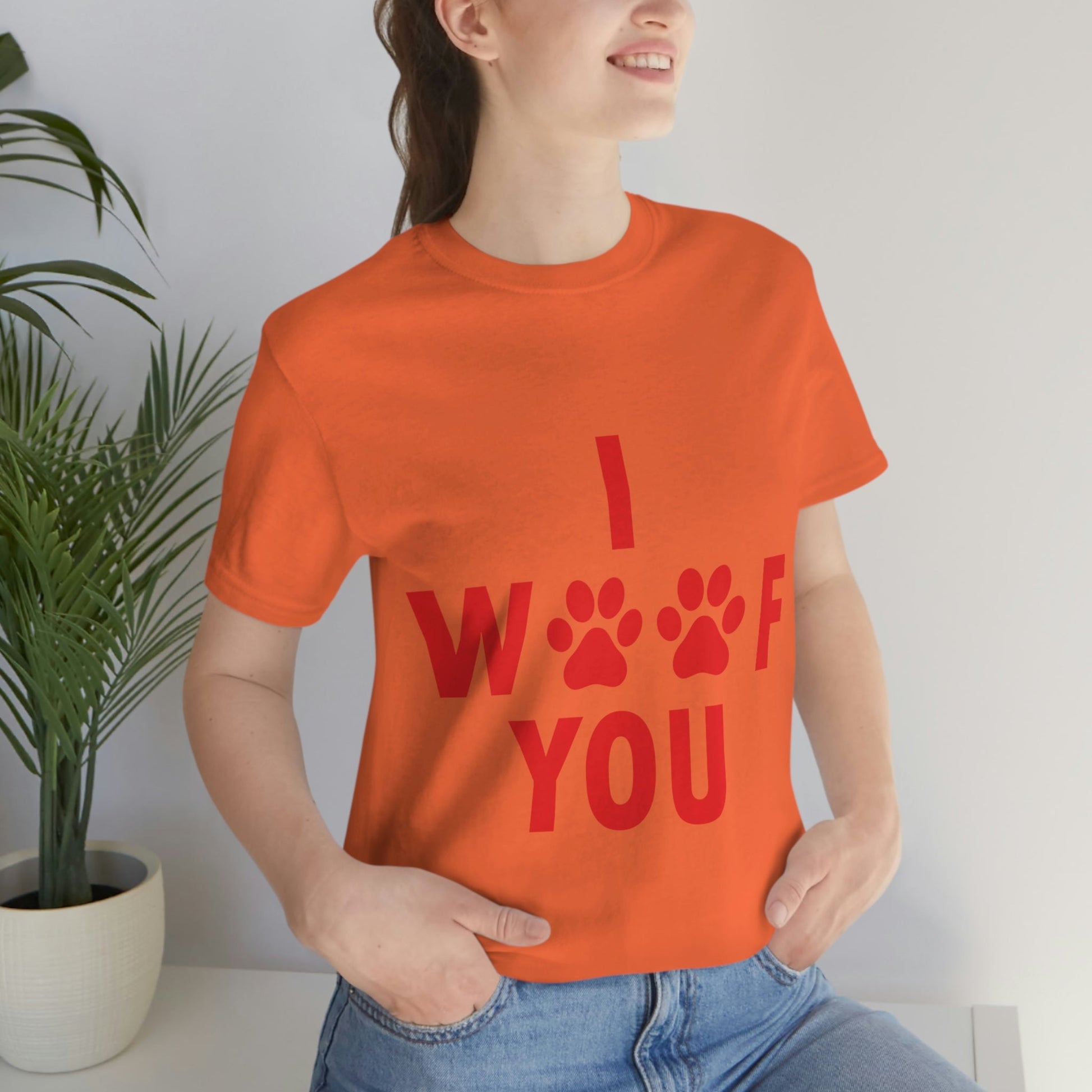 I Woof You Funny Dogs Valentine Quotes Unisex Jersey Short Sleeve T-Shirt Ichaku [Perfect Gifts Selection]