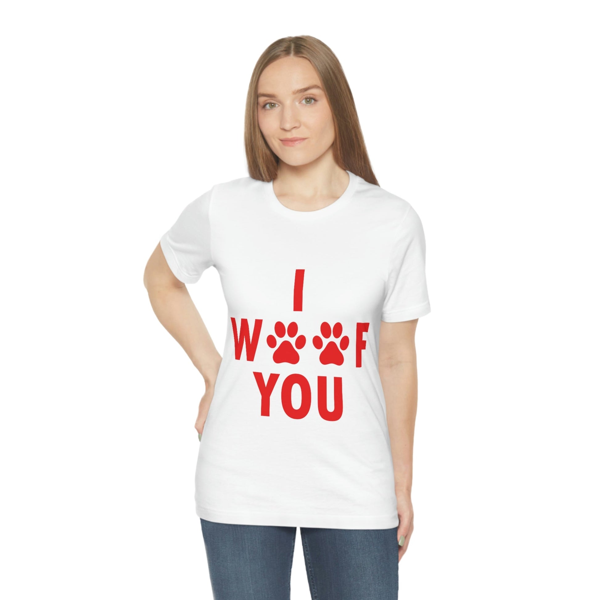 I Woof You Funny Dogs Valentine Quotes Unisex Jersey Short Sleeve T-Shirt Ichaku [Perfect Gifts Selection]