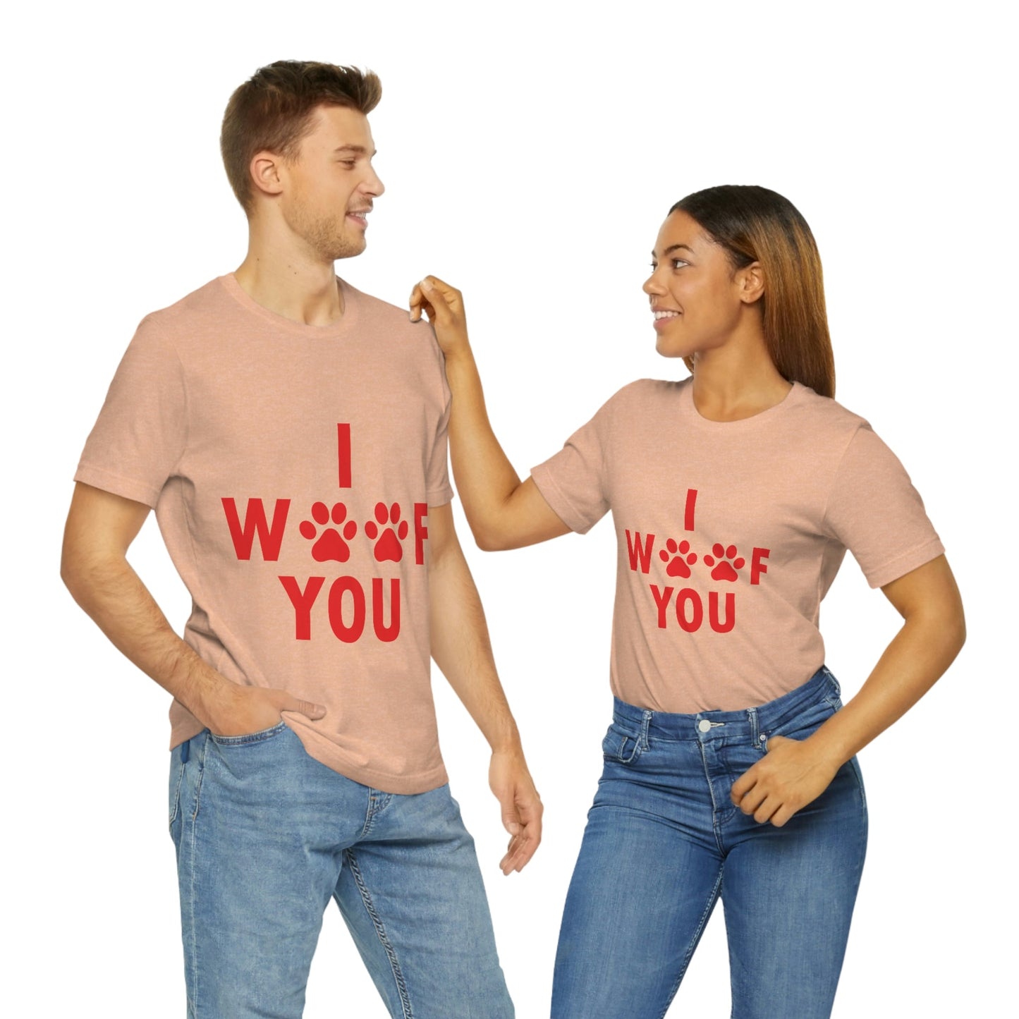 I Woof You Funny Dogs Valentine Quotes Unisex Jersey Short Sleeve T-Shirt Ichaku [Perfect Gifts Selection]