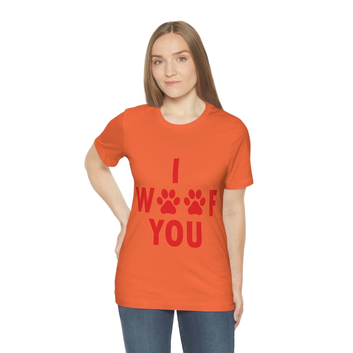 I Woof You Funny Dogs Valentine Quotes Unisex Jersey Short Sleeve T-Shirt Ichaku [Perfect Gifts Selection]