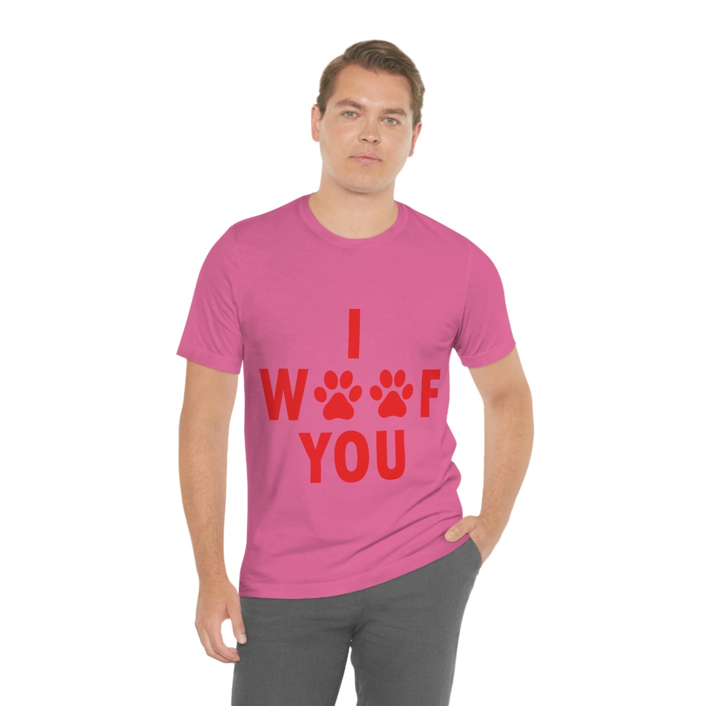 I Woof You Funny Dogs Valentine Quotes Unisex Jersey Short Sleeve T-Shirt Ichaku [Perfect Gifts Selection]