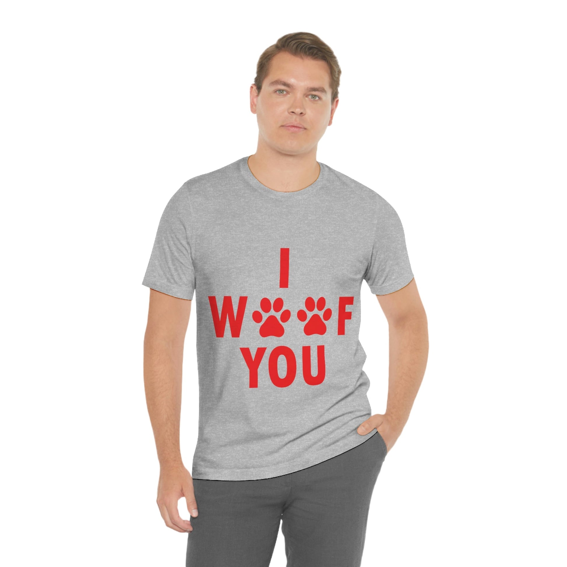 I Woof You Funny Dogs Valentine Quotes Unisex Jersey Short Sleeve T-Shirt Ichaku [Perfect Gifts Selection]